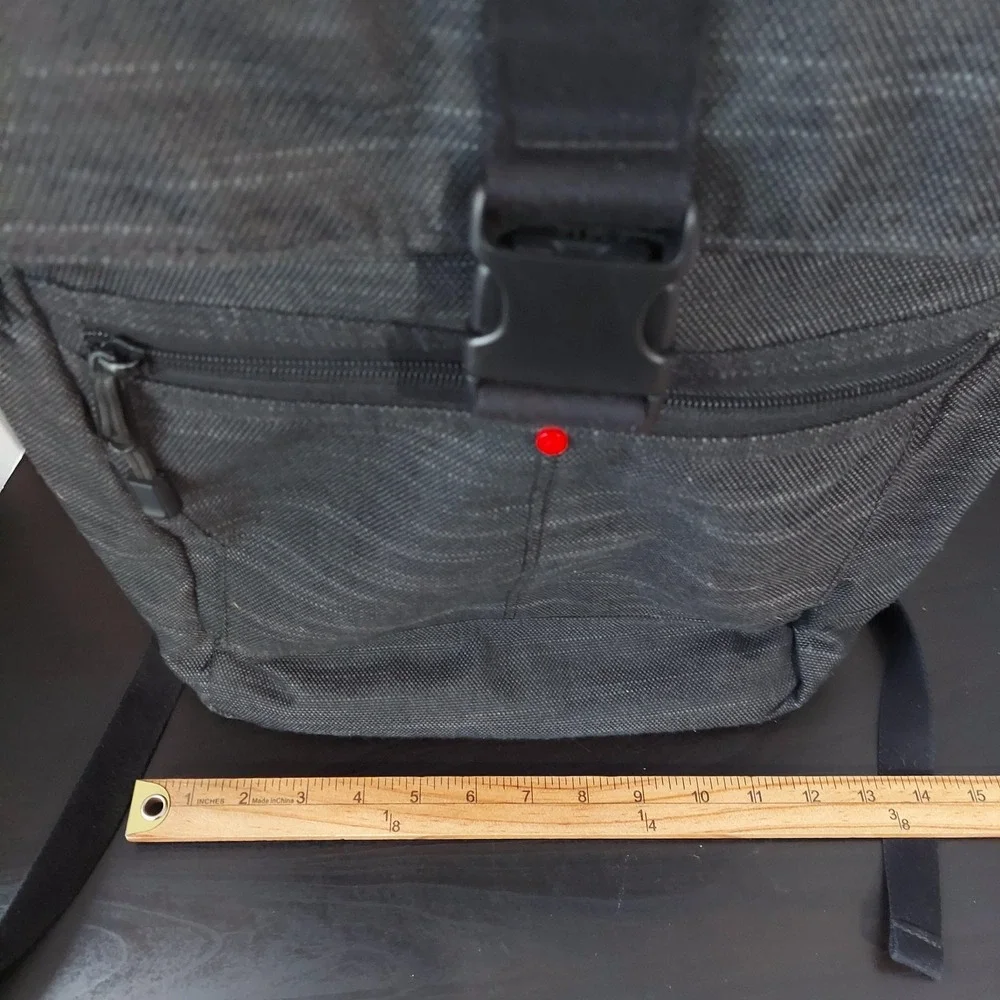 STATE Gray Canvas Roll Top Backpack Mens Travel Bag Adjustable Straps Daypack